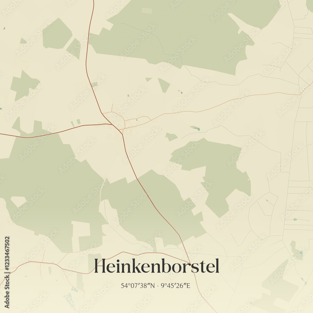 Obraz premium Vintage map of Heinkenborstel, Germany.
