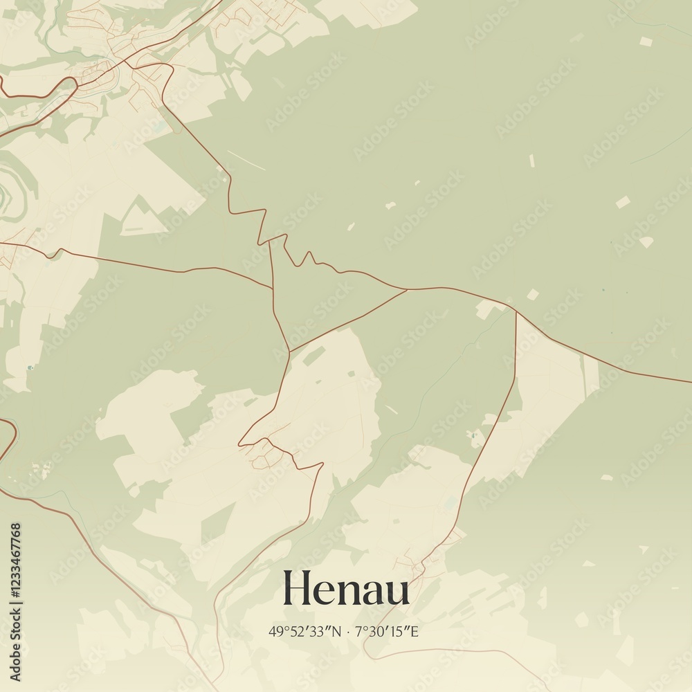 Obraz premium Vintage map of Henau, Germany.