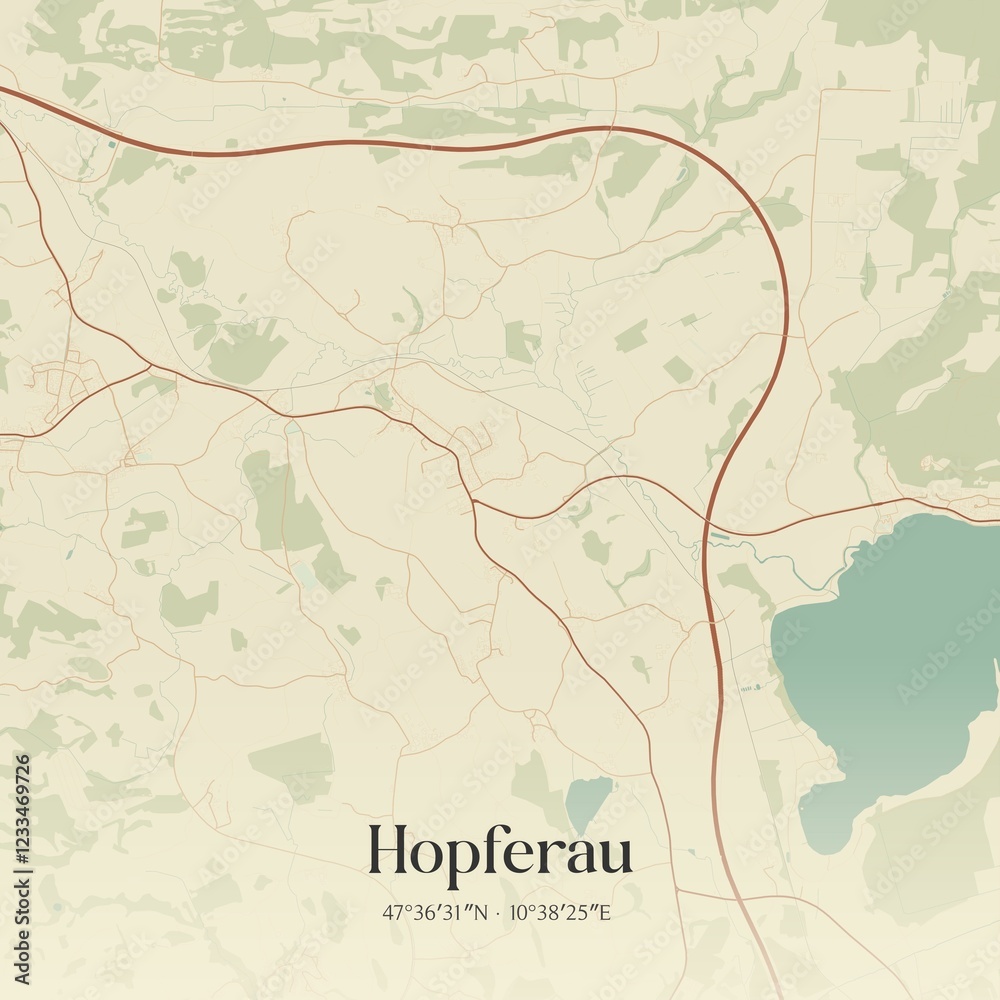 Obraz premium Vintage map of Hopferau, Germany.