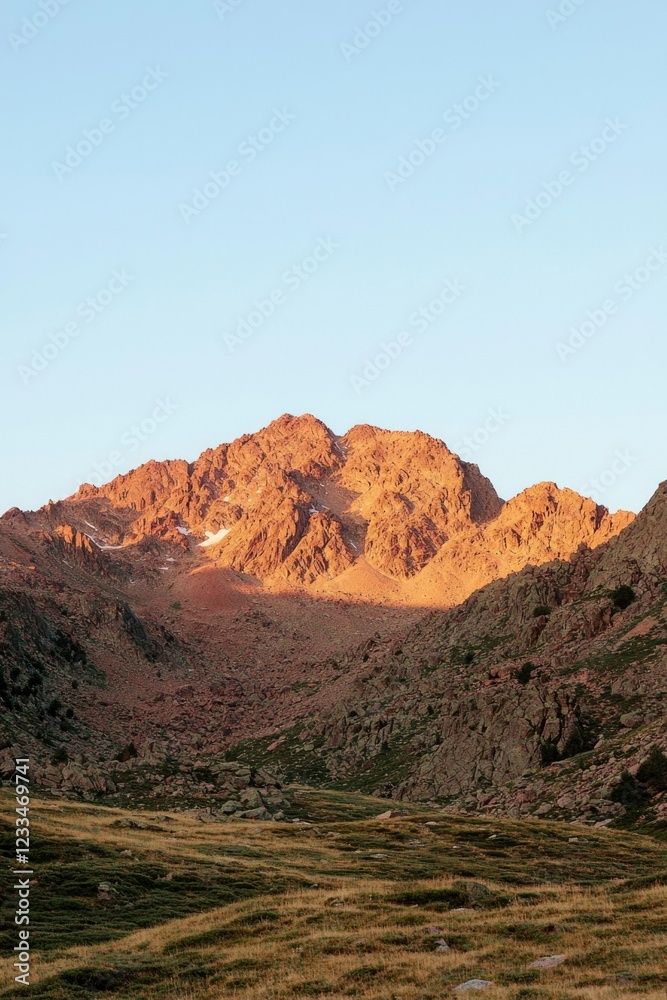 Majestic Mountain Landscape At Sunset Golden Hues Majestic Mountain Landscape At Sunset Golden Hues