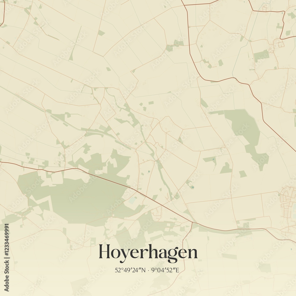 Obraz premium Vintage map of Hoyerhagen, Germany.