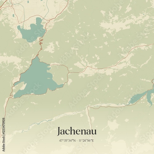 Vintage map of Jachenau, Germany. photo