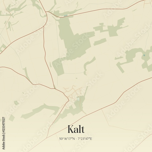 Vintage map of Kalt, Germany. photo