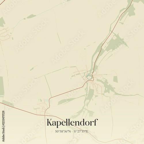 Vintage map of Kapellendorf, Germany. photo