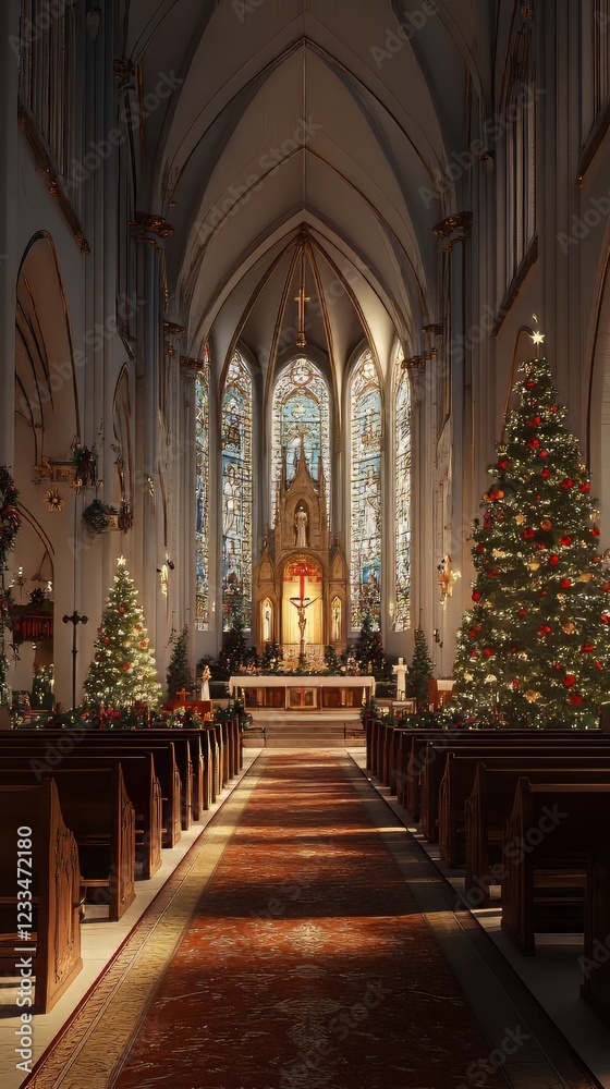 Fototapeta premium Christmas Eve in a grand church