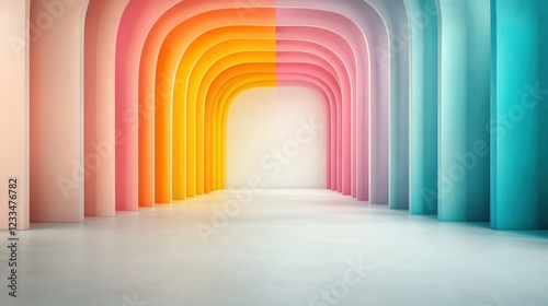 Archway installation gallery space digital contemporary environment wide-angle view visual inspiration
