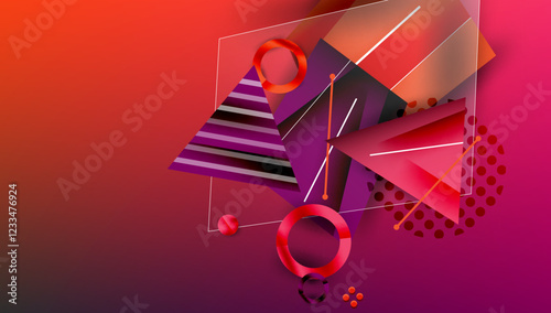 Abstract background geometric design with colorful gradients