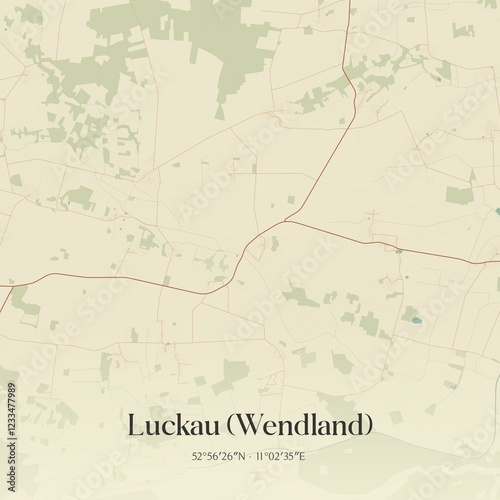 Vintage map of Luckau (Wendland), Germany. photo