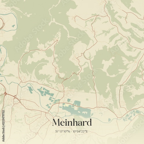 Vintage map of Meinhard, Germany.