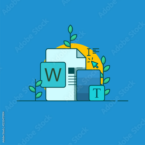 Word document sheet illustration, microsoft office word file icon