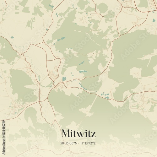 Vintage map of Mitwitz, Germany.