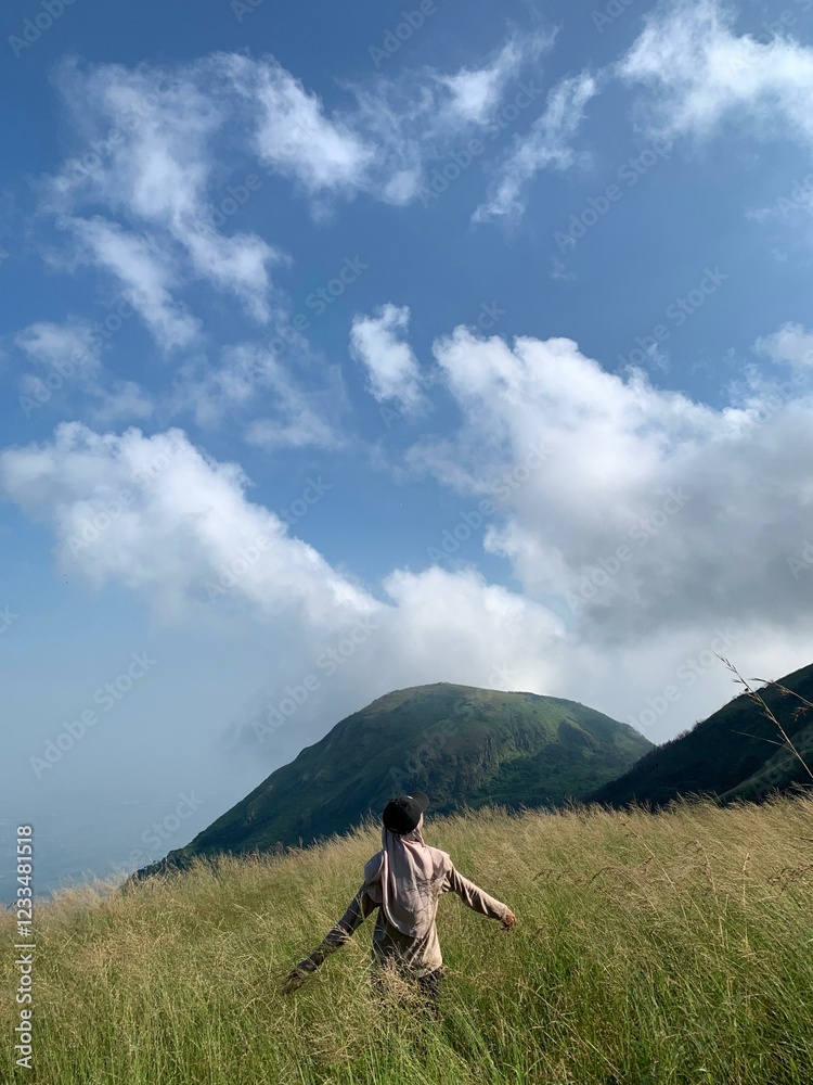 Obraz premium person in the mountains