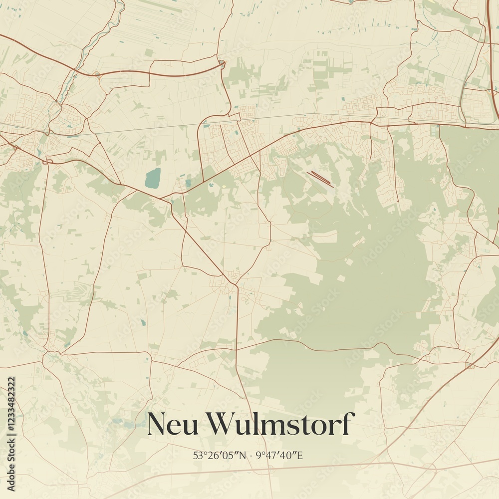Fototapeta premium Vintage map of Neu Wulmstorf, Germany.