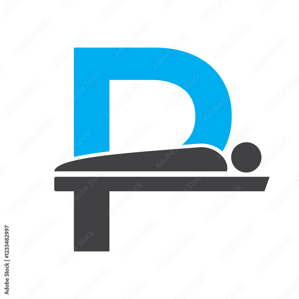Initial Letter P MRI Symbol Of Medical MRI Procedure Vector Template. Tomography Sign Initial Letter P MRI Symbol Of Medical MRI Procedure Vector Template. Tomography Sign