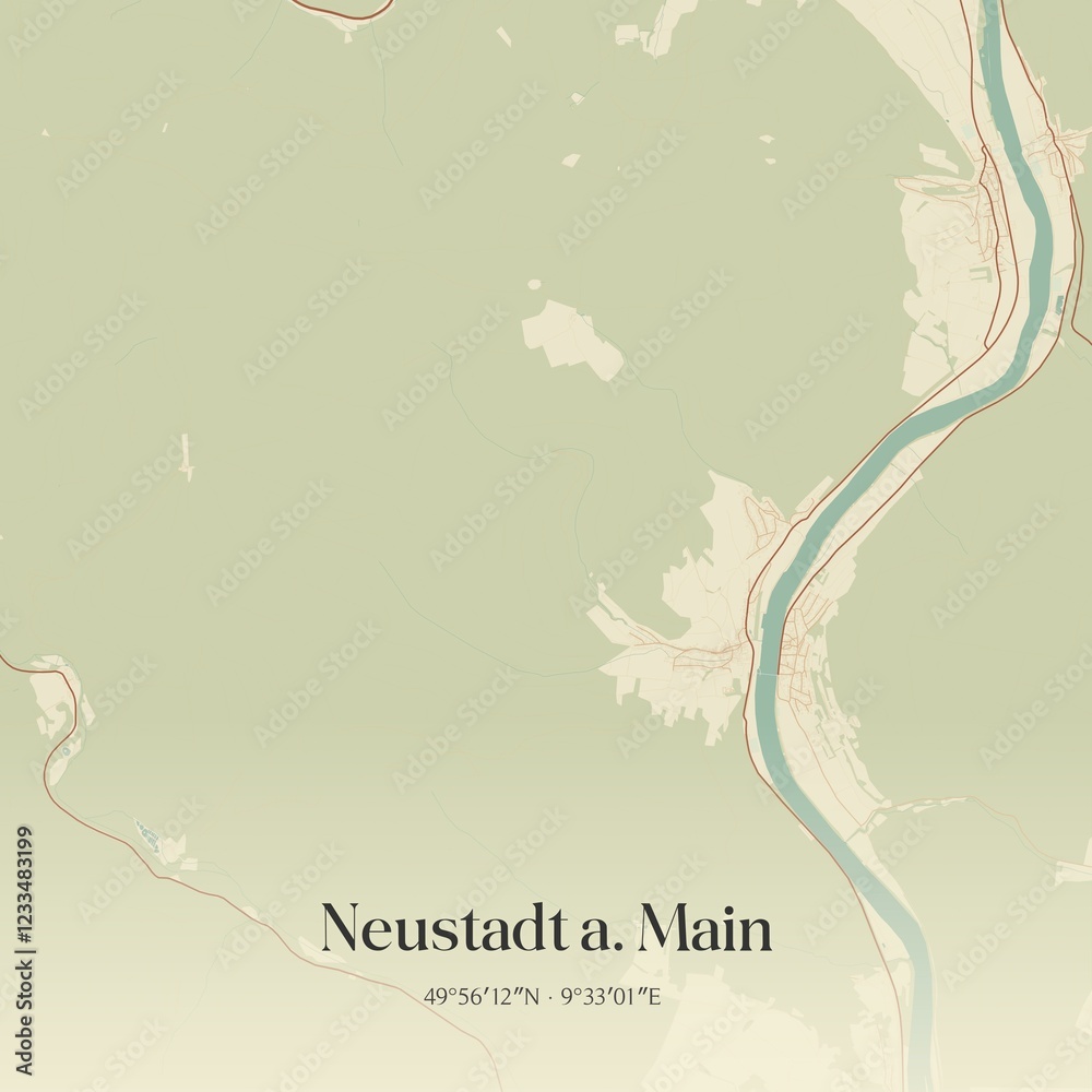 Obraz premium Vintage map of Neustadt a. Main, Germany.