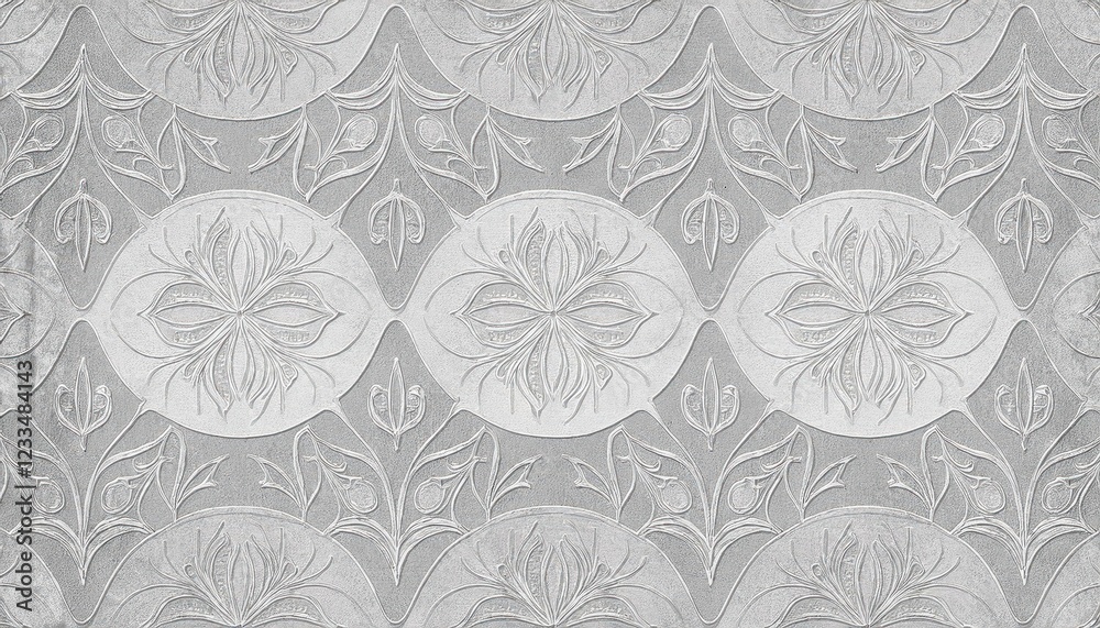 Stunning Abstract Mosaic Wall Texture with Ornate Flower Leaf in GreyWhite Concrete, Perfect for Modern Interior Design or Art Appreciation Stunning Abstract Mosaic Wall Texture with Ornate Flower Leaf in GreyWhite Concrete, Perfect for Modern Interior Design or Art Appreciation