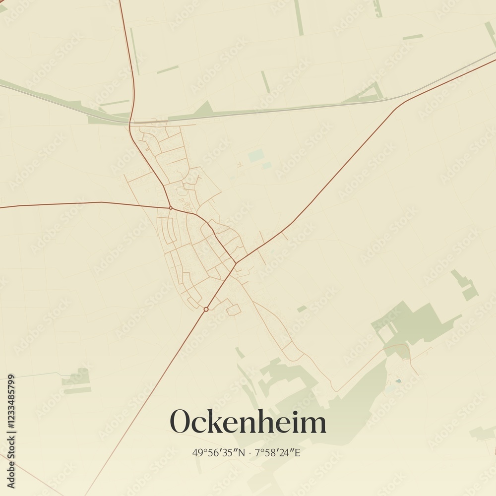 Obraz premium Vintage map of Ockenheim, Germany.