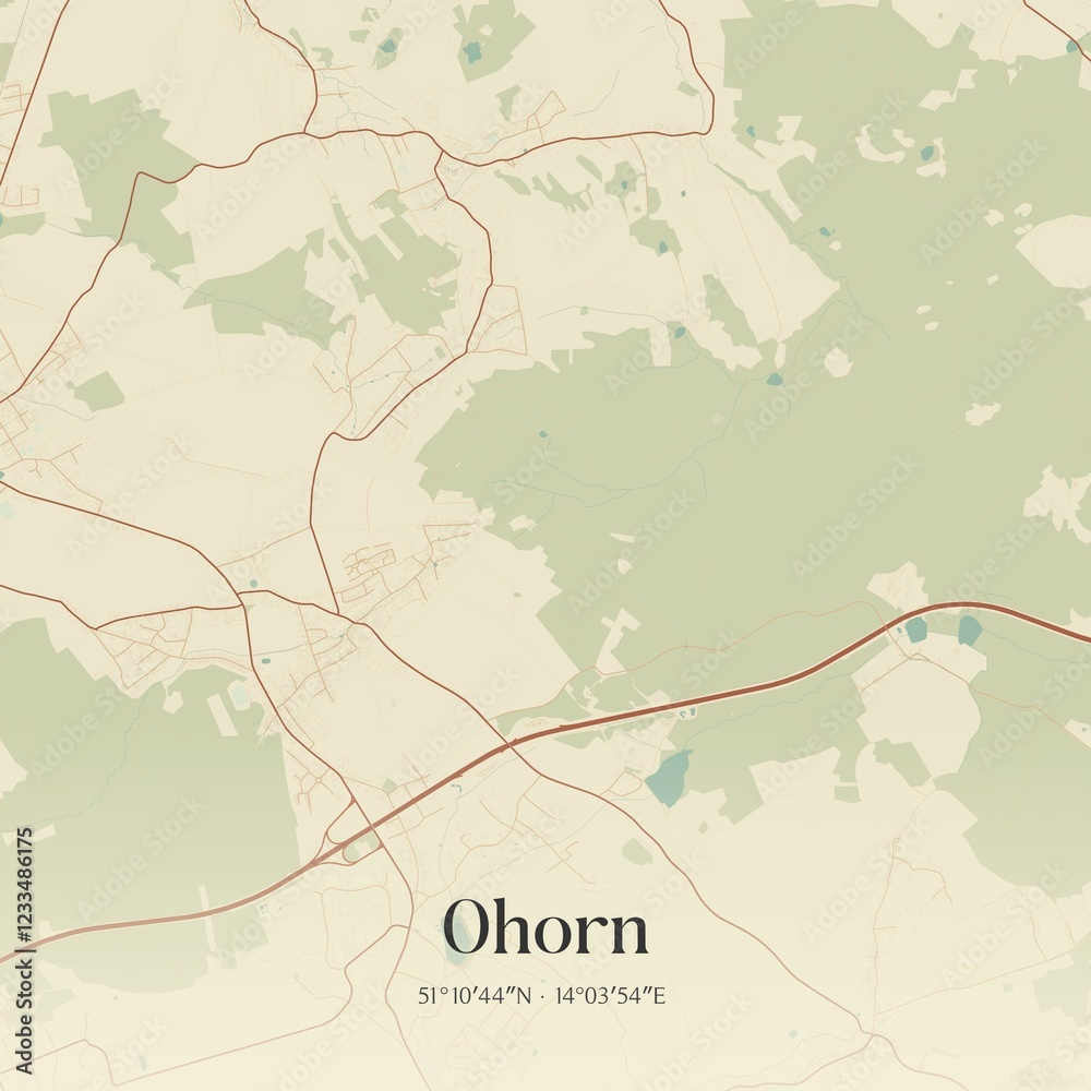 Obraz premium Vintage map of Ohorn, Germany.
