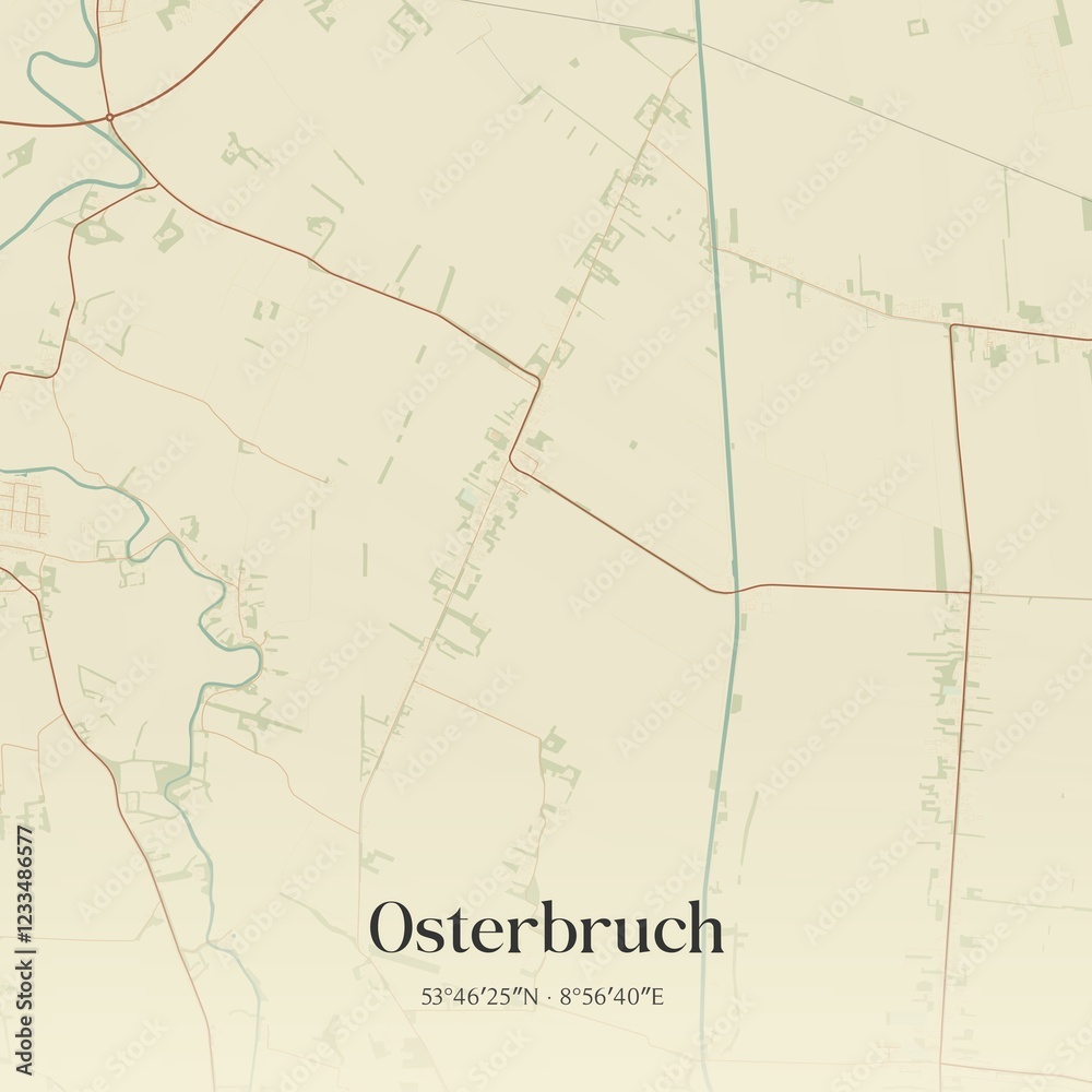 Naklejka premium Vintage map of Osterbruch, Germany.