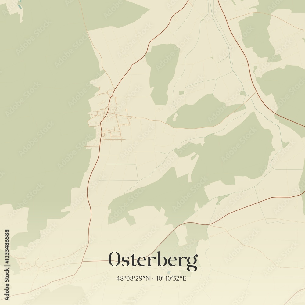 Obraz premium Vintage map of Osterberg, Germany.