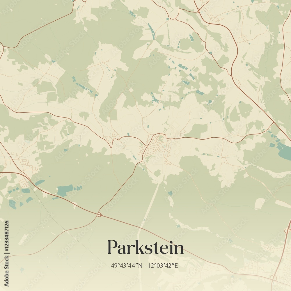 Obraz premium Vintage map of Parkstein, Germany.