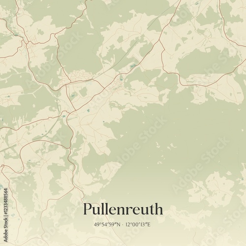 Vintage map of Pullenreuth, Germany. photo