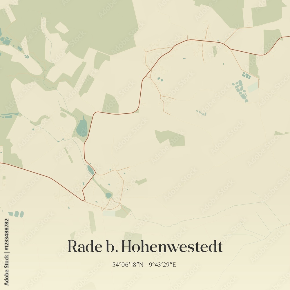 Obraz premium Vintage map of Rade b. Hohenwestedt, Germany.