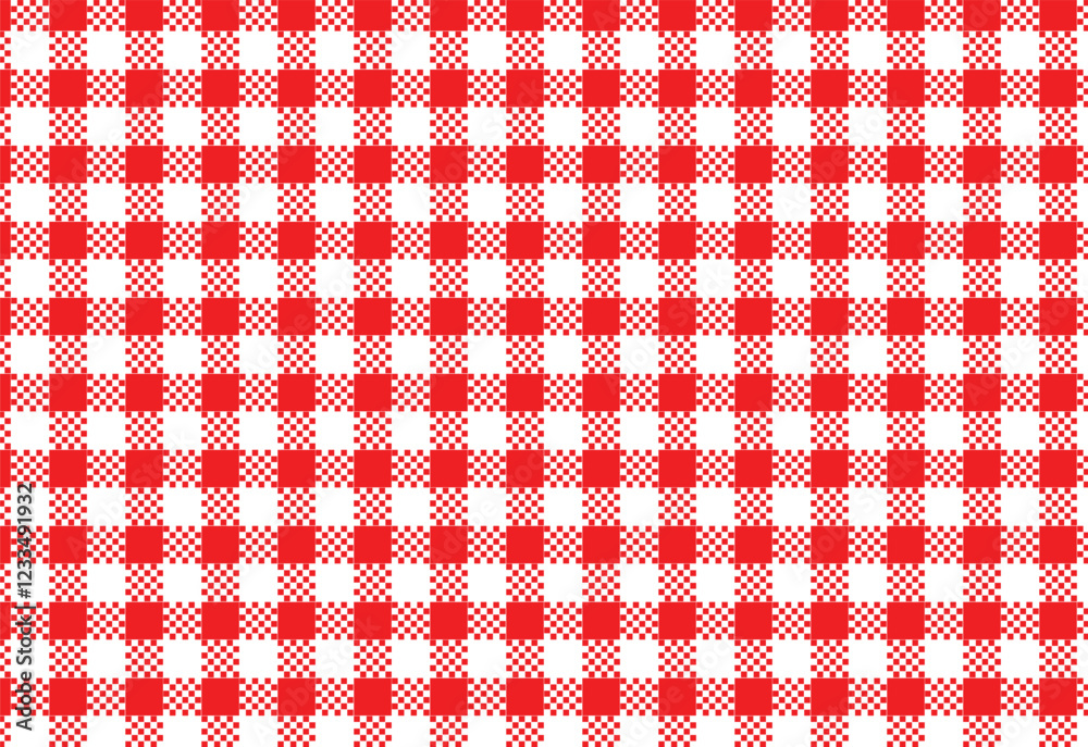 classic double checkerboard pattern, red, white Lumberjack or flanel pattern, paper pattern, seamless plaid pattern vector. Retro background fabric. Vintage checkered color geometric texture,