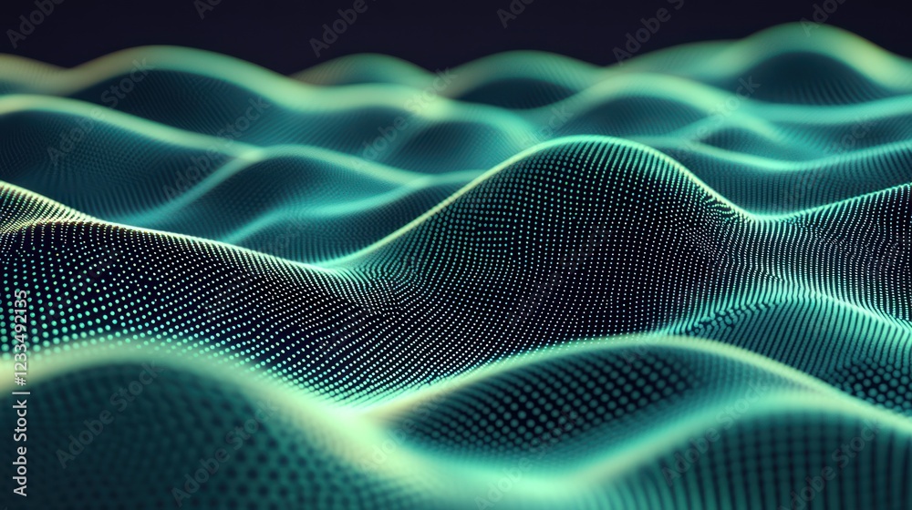 Abstract teal data waves flow, digital landscape, background, tech Abstract teal data waves flow, digital landscape, background, tech