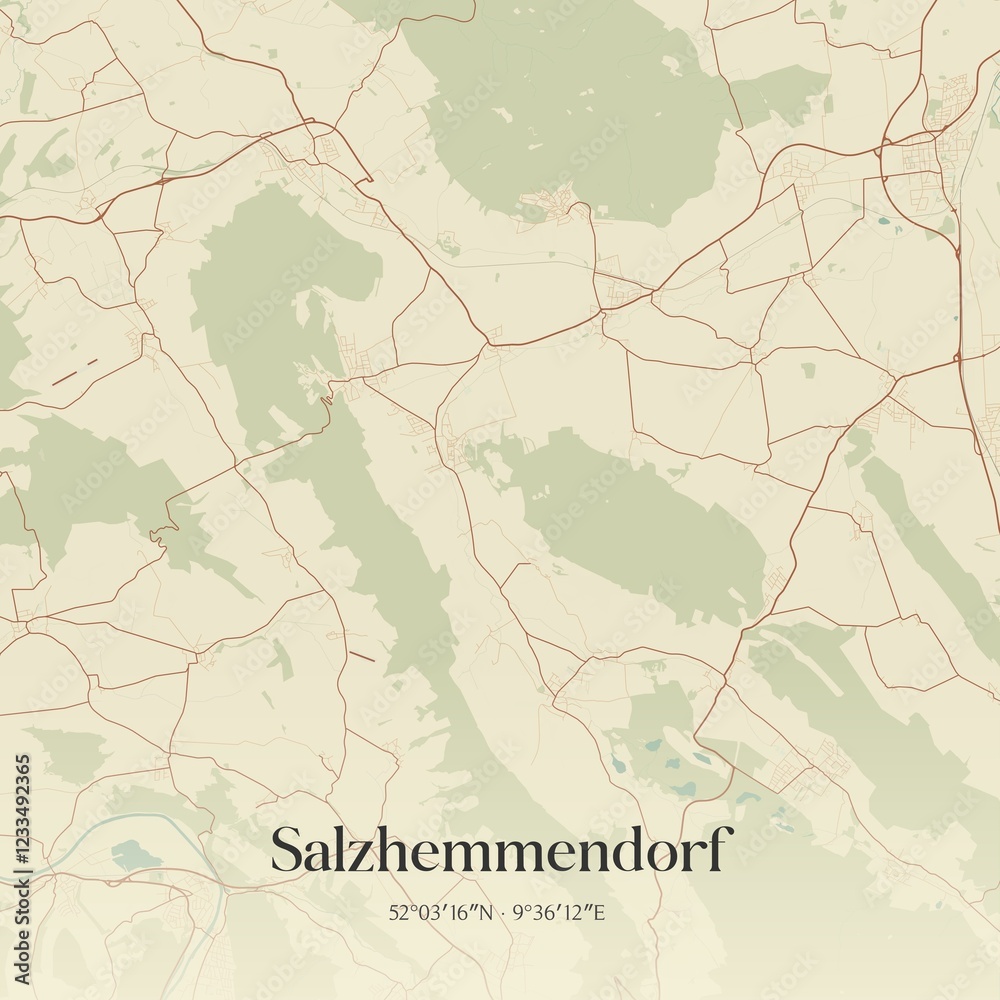 Obraz premium Vintage map of Salzhemmendorf, Germany.