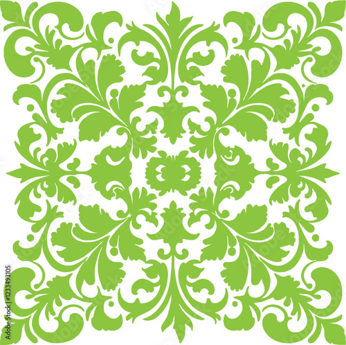 Tile pattern seamless flourish background element arabic decorative design for floor or wall vector.