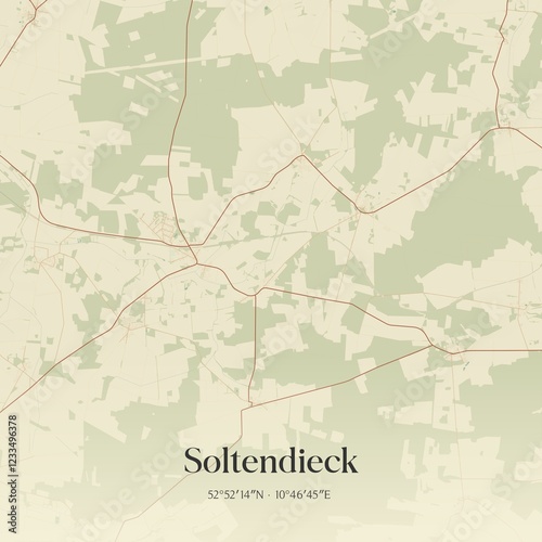 Vintage map of Soltendieck, Germany.
