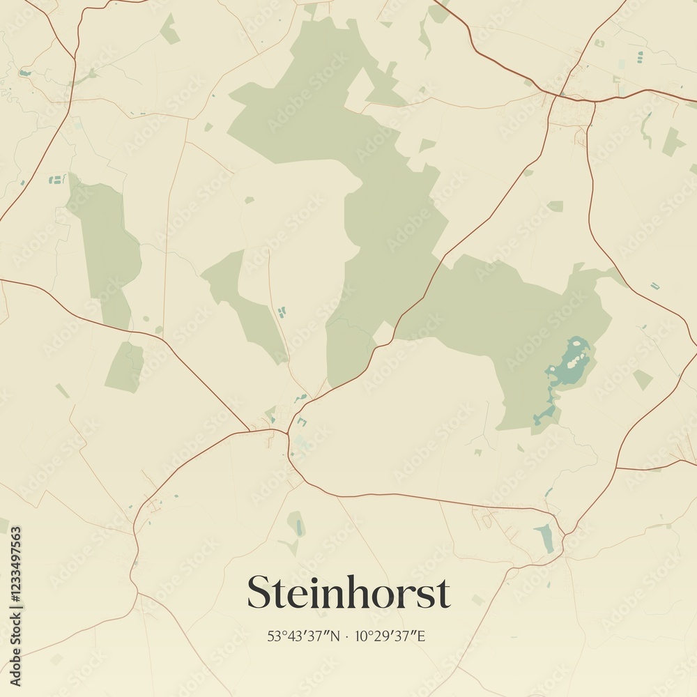 Obraz premium Vintage map of Steinhorst, Germany.