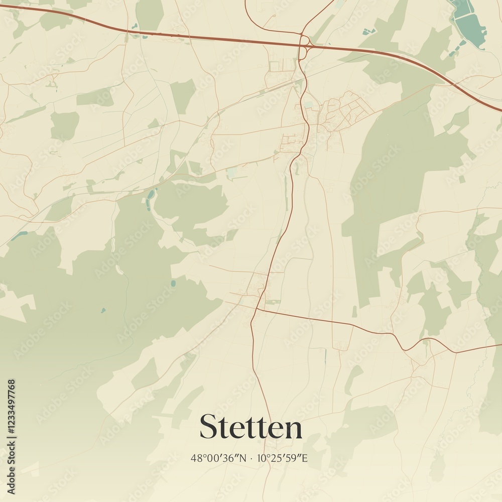Obraz premium Vintage map of Stetten, Germany.
