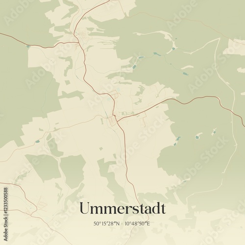 Vintage map of Ummerstadt, Germany.