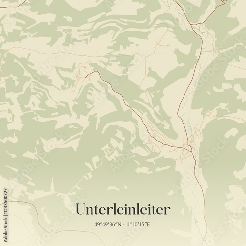 Vintage map of Unterleinleiter, Germany. photo