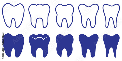 Tooth icon set. Oral dental teeth vector icon for UI designs. teeth icon. tooth icon . eps 10