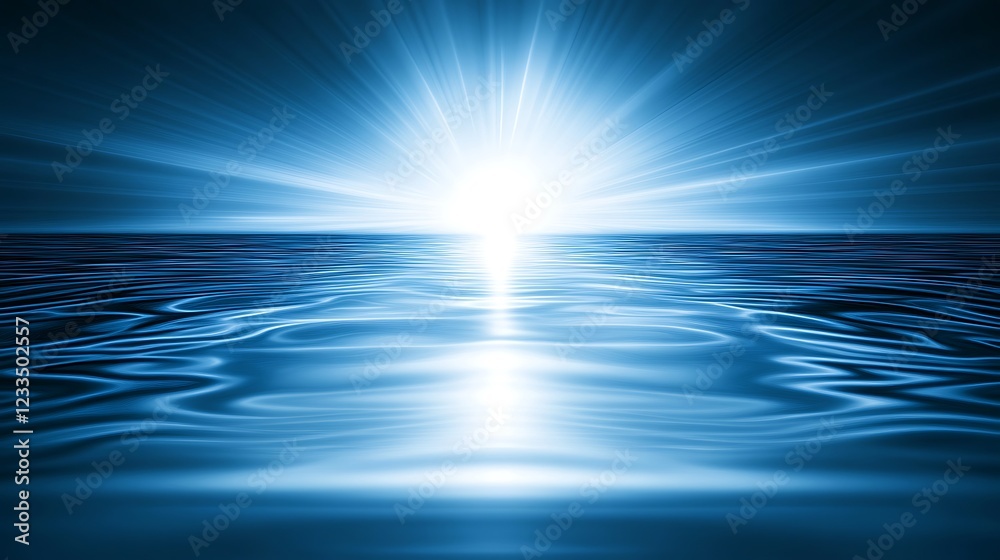 Radiant Light Shining Upon Calm Ocean Water Radiant Light Shining Upon Calm Ocean Water