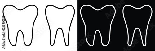 Tooth line icon set. Tooth icon set. teeth icon. Dentistry symbol. 
