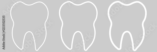 Tooth line icon set. Tooth icon set. teeth icon. Dentistry symbol. 
