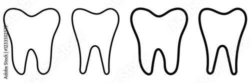 Tooth line icon set. Tooth icon set. teeth icon. Dentistry symbol. 