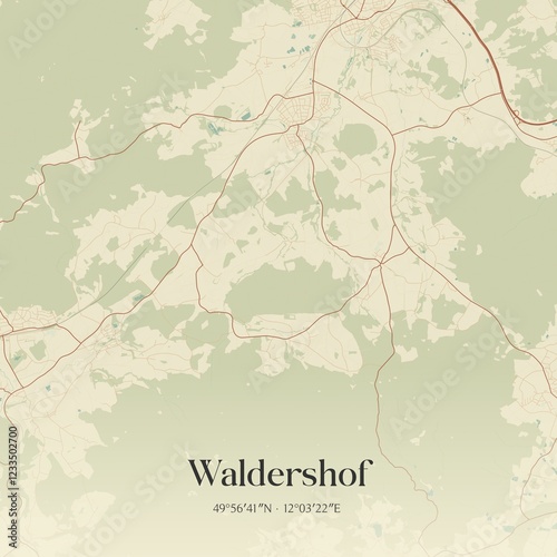 Vintage map of Waldershof, Germany. photo