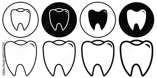 Tooth icon. Dental clinic logo. Human teeth vector illustration. Blue dentistry logotype. Oral hygiene concept. Dentist sign. simple tooth icon. 