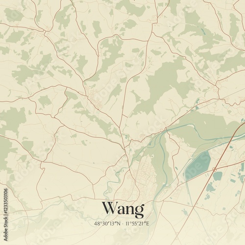 Vintage map of Wang, Germany.