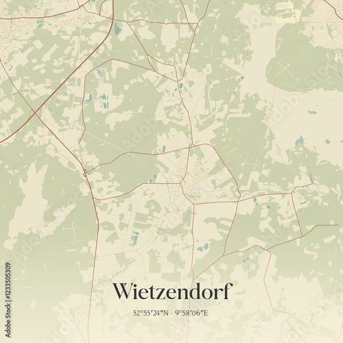 Vintage map of Wietzendorf, Germany. photo