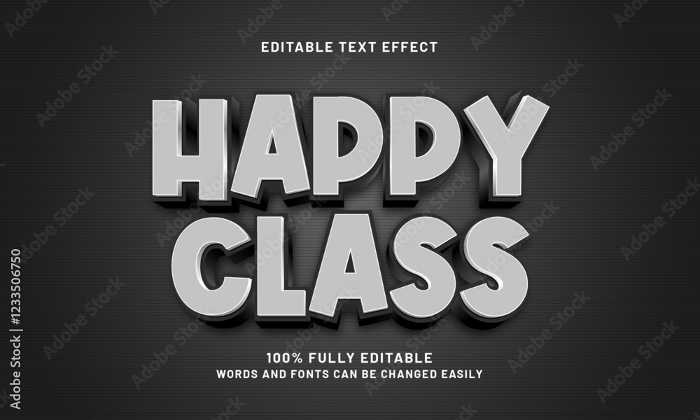 happy class editable text effects with a smart and kids theme happy class editable text effects with a smart and kids theme