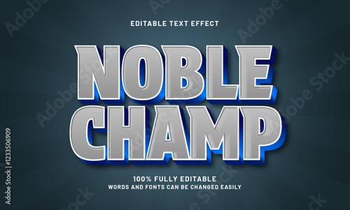 noble champ editable text effect with a super and hero theme