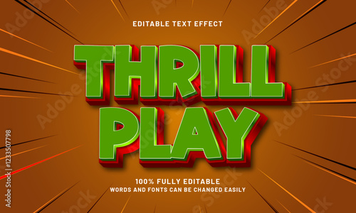 thrill play editable text effect with a play and kids theme