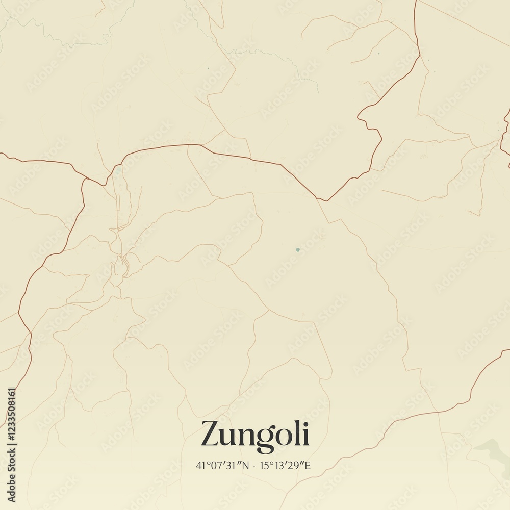 Obraz premium Vintage map of Zungoli, Italy.