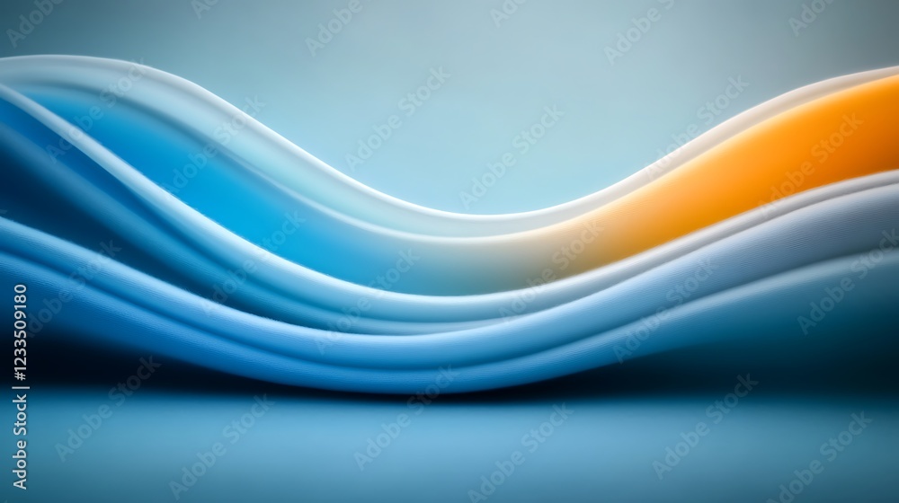 Obraz premium Abstract flowing waves in blue and orange tones creating a serene background for design